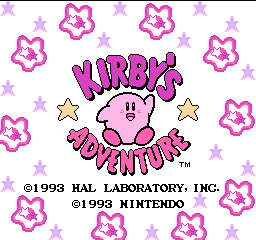 Kirby's Adventure (Europe) Title Screen